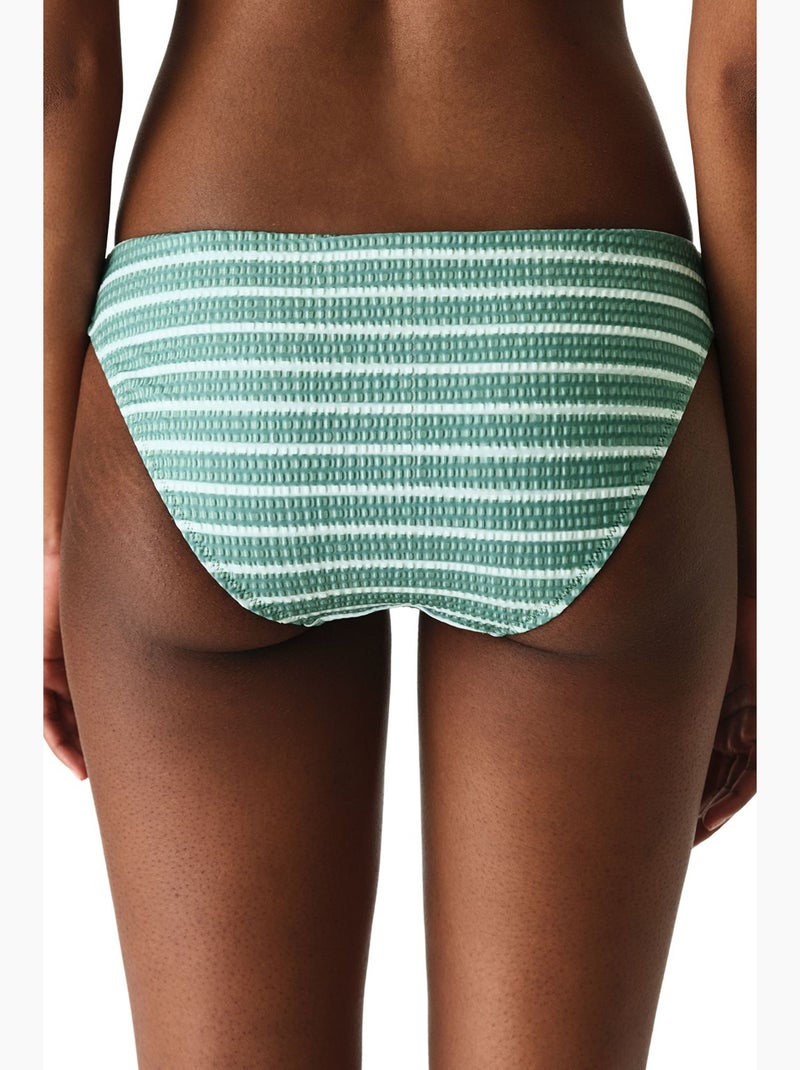 Maela braga de bikini rayada texturizada de tiro medio penti Verde menta - Kiabi
