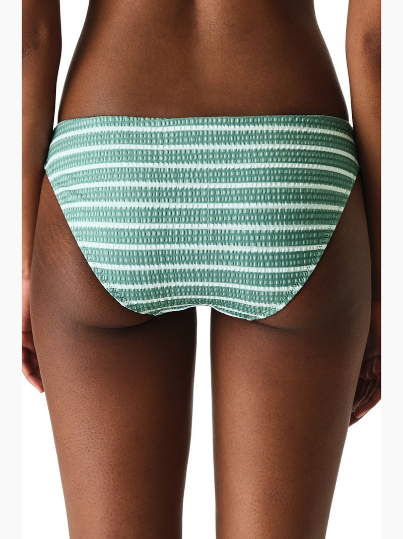 Maela braga de bikini rayada texturizada de tiro medio penti Verde menta - Kiabi