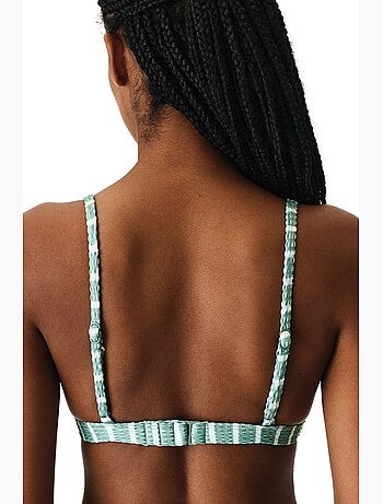 Maela top de bikini triangular fit a rayas texturizado penti