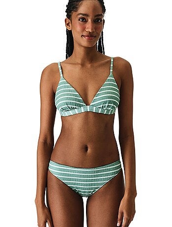 Maela top de bikini triangular fit a rayas texturizado penti