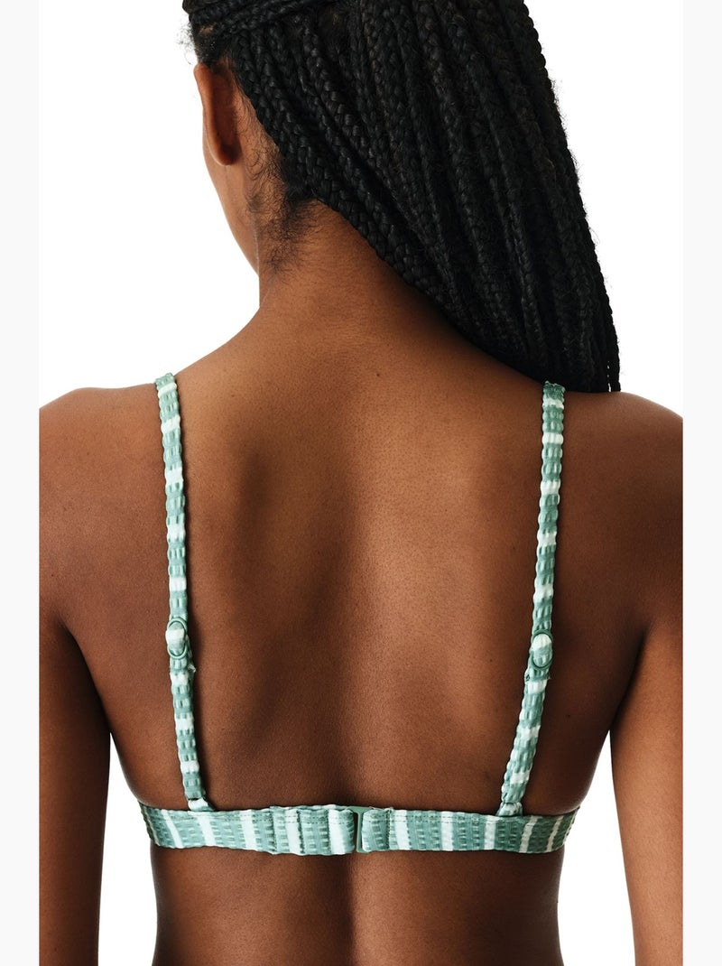 Maela top de bikini triangular fit a rayas texturizado penti Verde menta - Kiabi