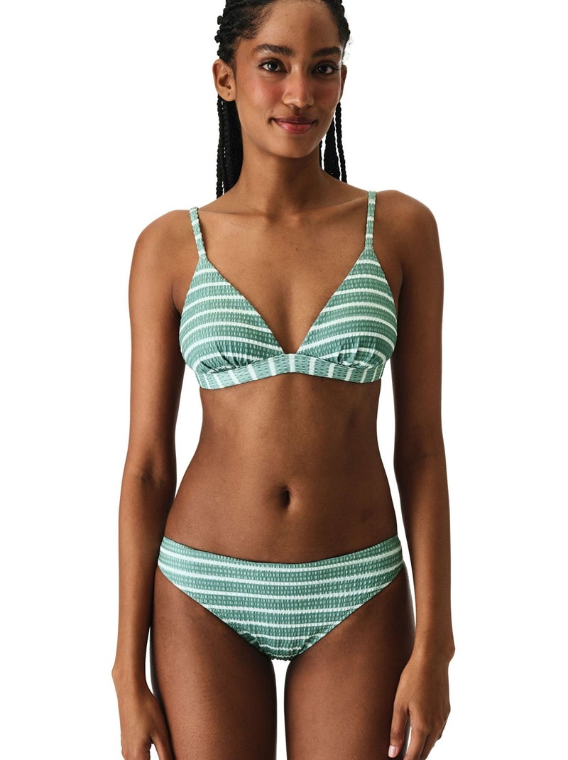 Maela top de bikini triangular fit a rayas texturizado penti Verde menta - Kiabi