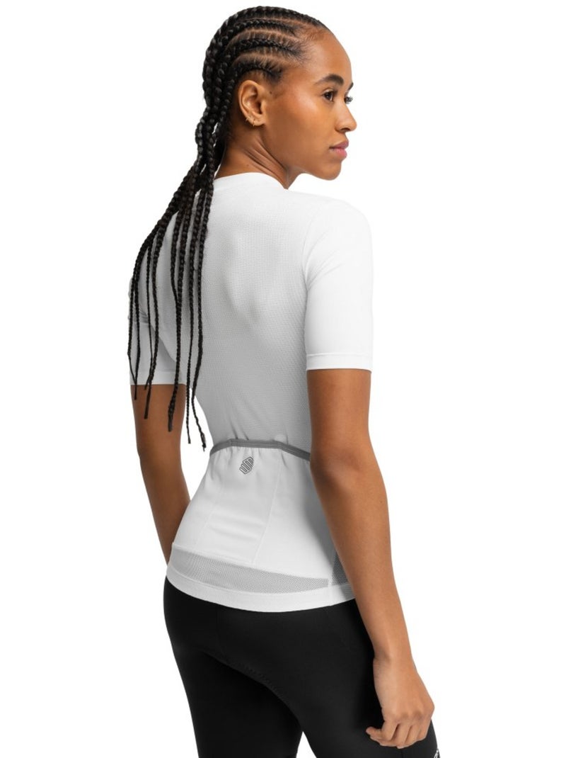Maillot ciclismo manga corta mujer ciclismo mujer core sonora Blanco - Kiabi