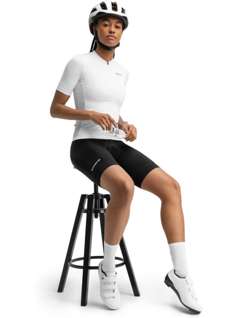 Maillot ciclismo manga corta mujer ciclismo mujer core sonora Blanco - Kiabi