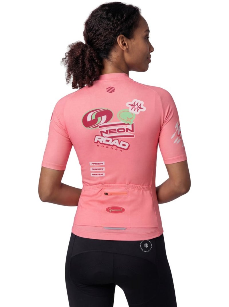 Maillot ciclismo mesh manga corta mujer ciclismo mujer m8-w nrc Coral - Kiabi