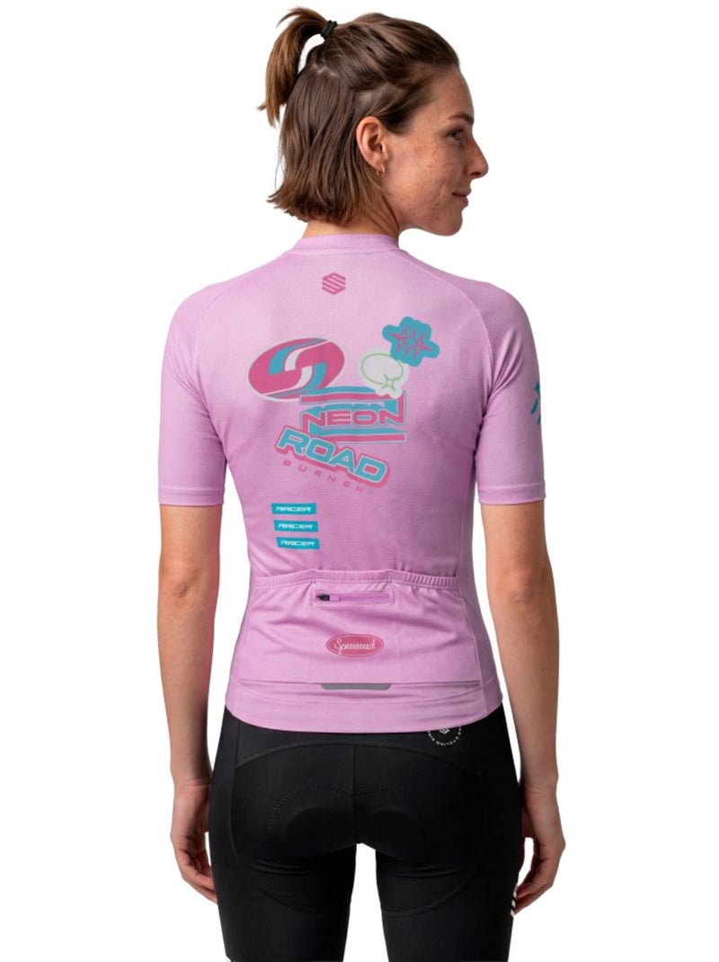 Maillot ciclismo mesh manga corta mujer ciclismo mujer m8-w nrc Rosa - Kiabi