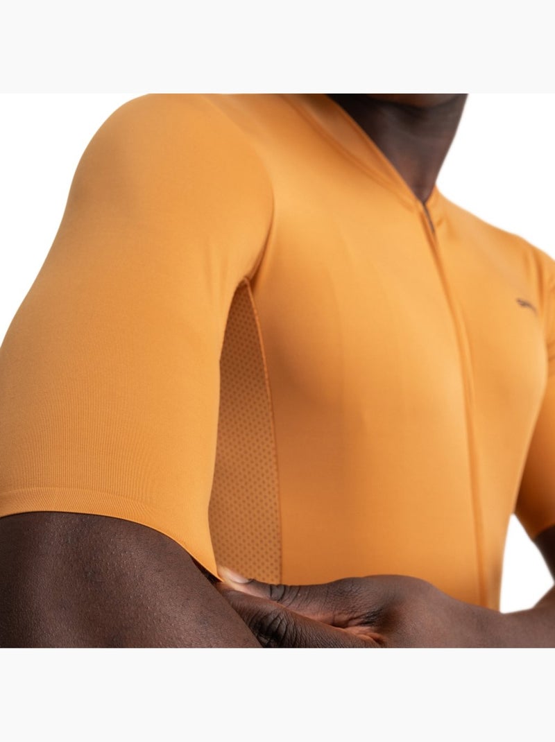 Maillot ciclismo reciclado manga corta hombre ciclismo hombre m6r apricot Naranja - Kiabi
