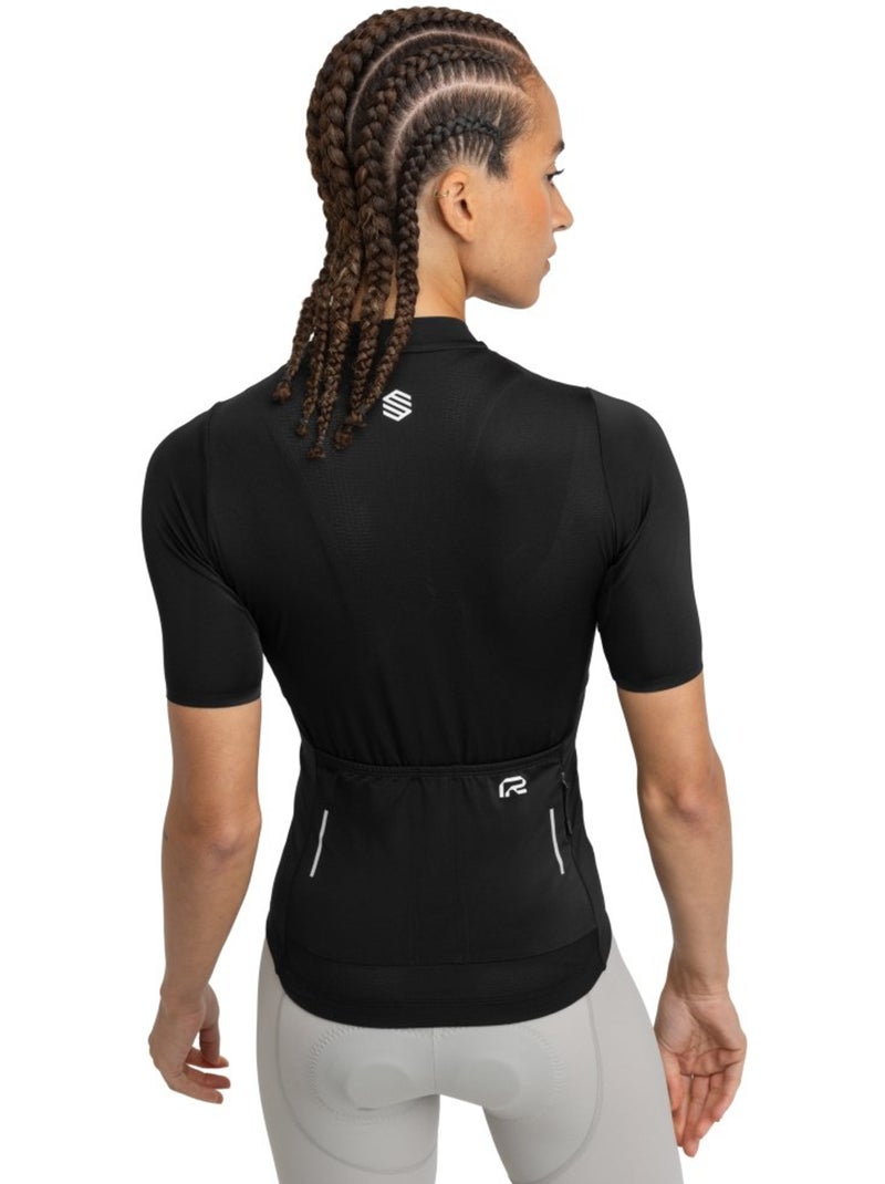 Maillot ciclismo reciclado manga corta mujer ciclismo mujer m6r fly Negro - Kiabi
