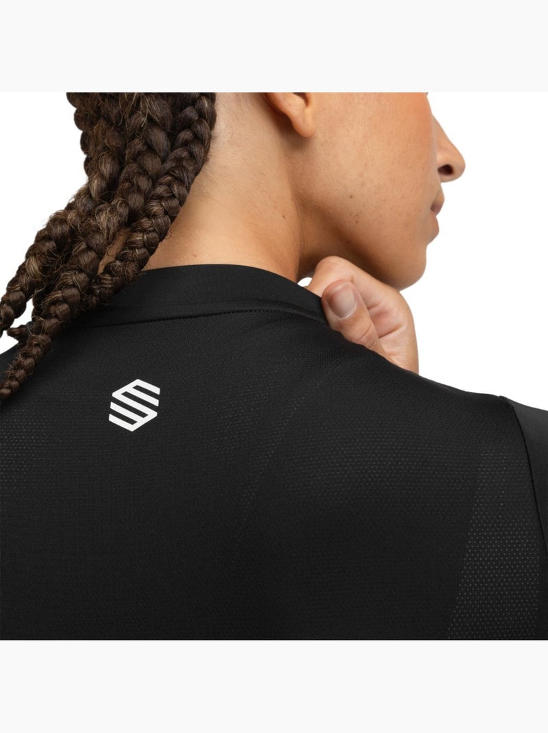 Maillot ciclismo reciclado manga corta mujer ciclismo mujer m6r fly Negro - Kiabi
