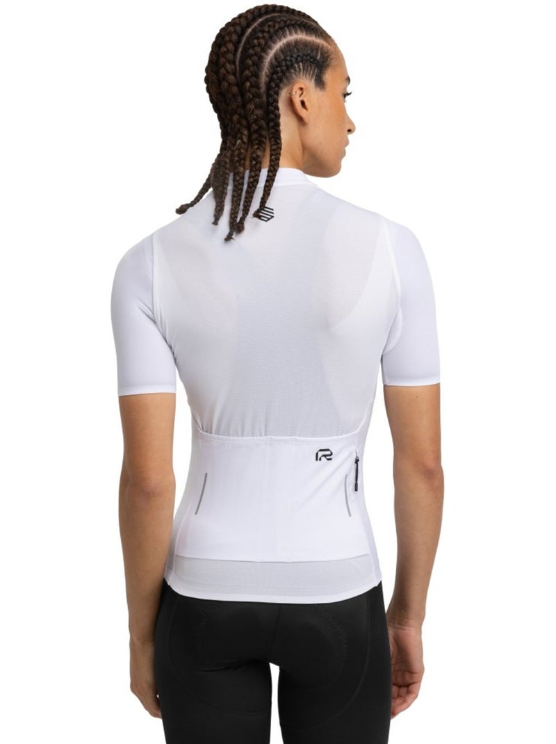 Maillot ciclismo reciclado manga corta mujer ciclismo mujer m6r pure Blanco - Kiabi