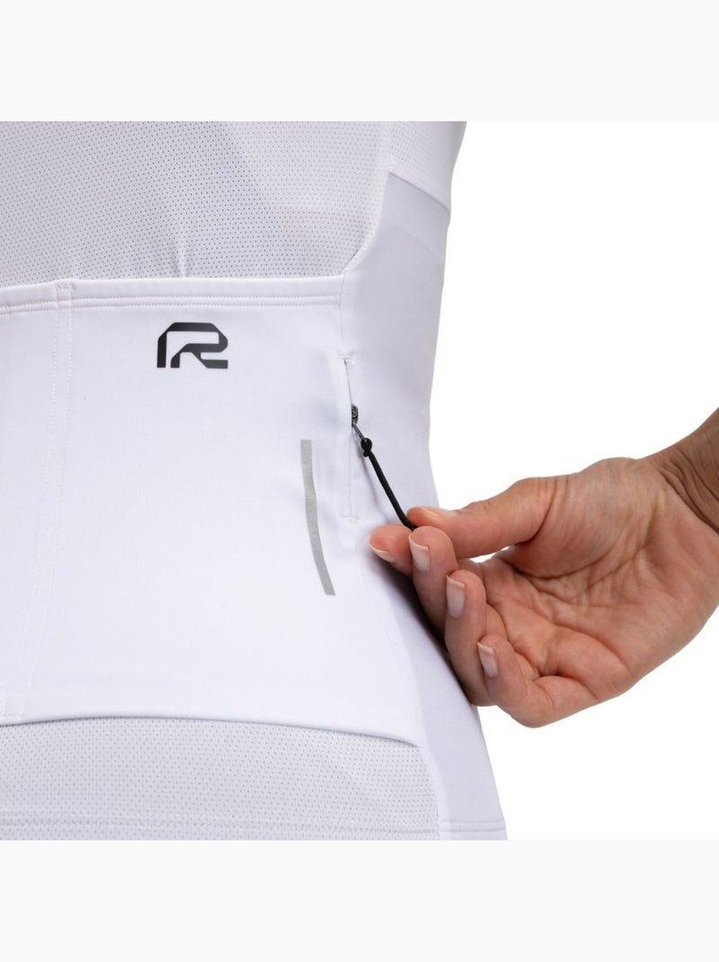Maillot ciclismo reciclado manga corta mujer ciclismo mujer m6r pure Blanco - Kiabi