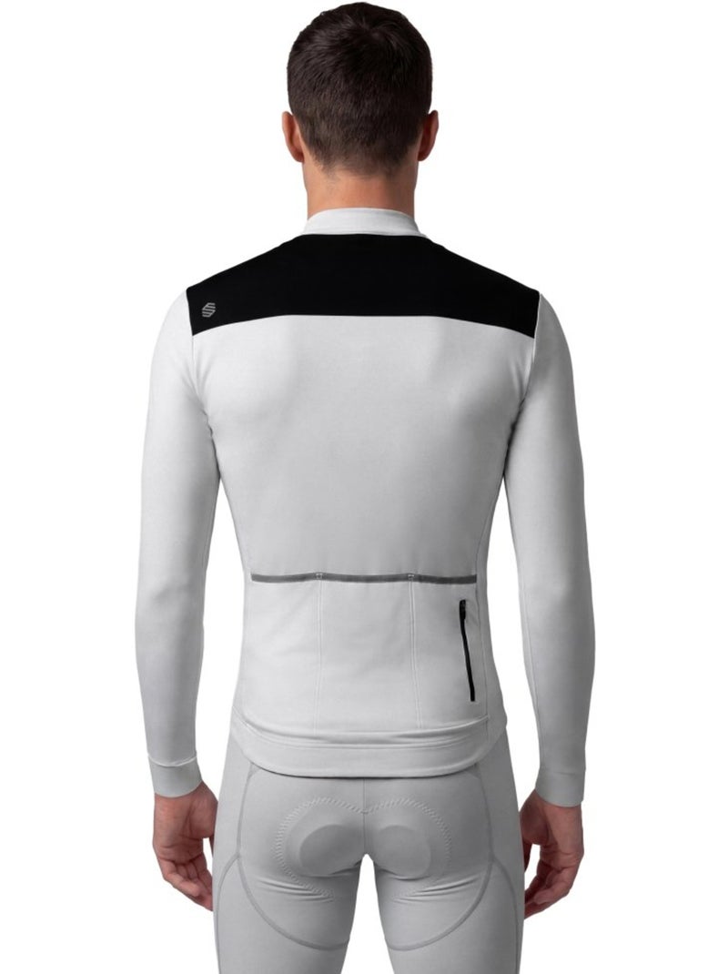 Maillot ciclismo térmico hombre ciclismo hombre srx m4 poggio Blanco Gris - Kiabi