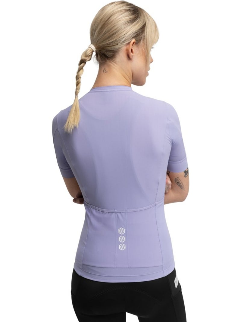 Maillot de gravel manga corta mujer ciclismo mujer gm2 andina Violeta - Kiabi