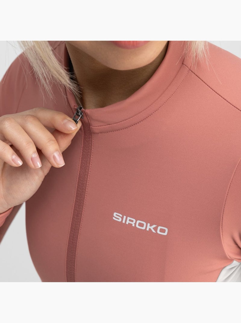 Maillot de gravel manga larga mujer ciclismo mujer gm3 hokkaido Coral - Kiabi