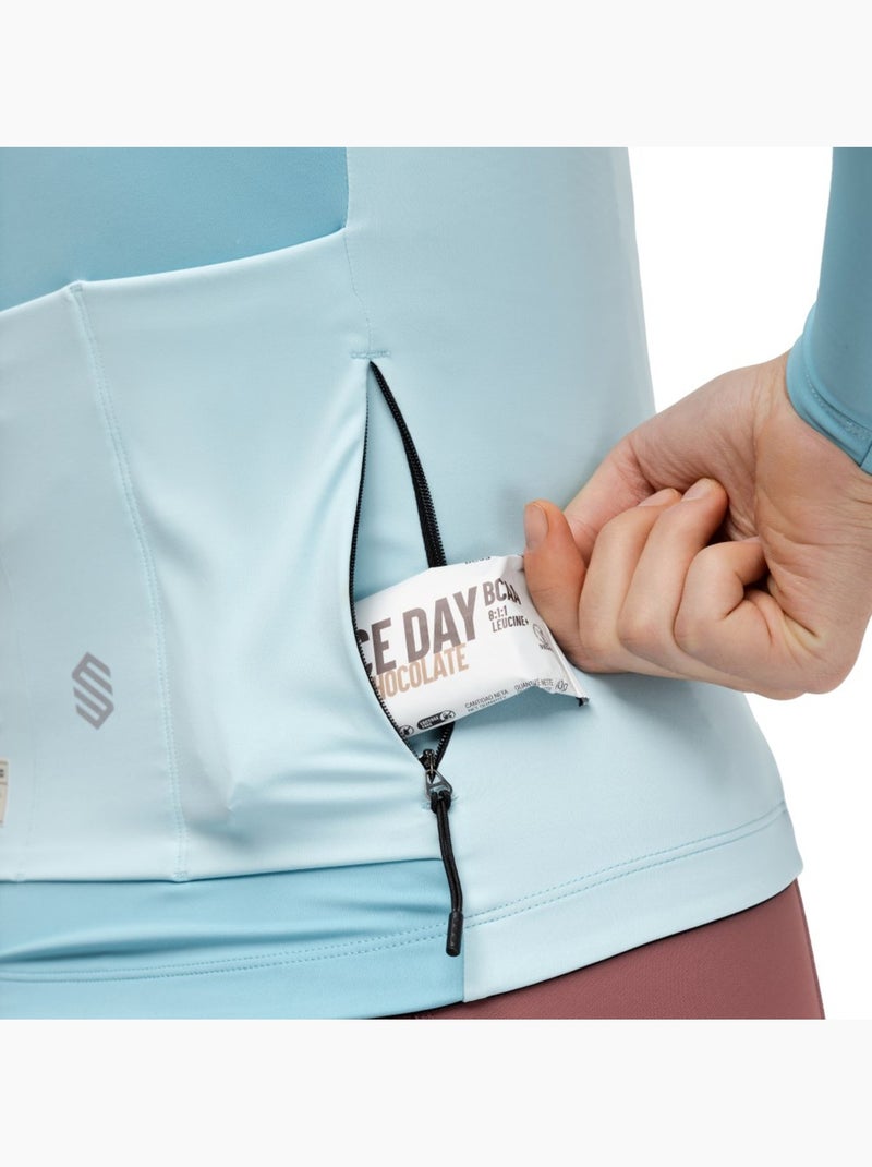Maillot de gravel manga larga mujer ciclismo mujer gm3-w bordala Azul - Kiabi