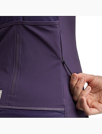 Maillot de gravel sin mangas mujer ciclismo mujer gm4 strata aubergine
