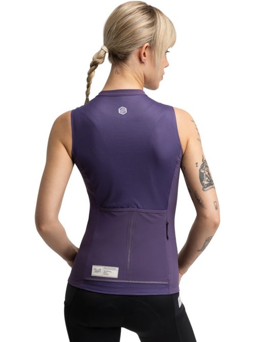 Maillot de gravel sin mangas mujer ciclismo mujer gm4 strata aubergine - Kiabi