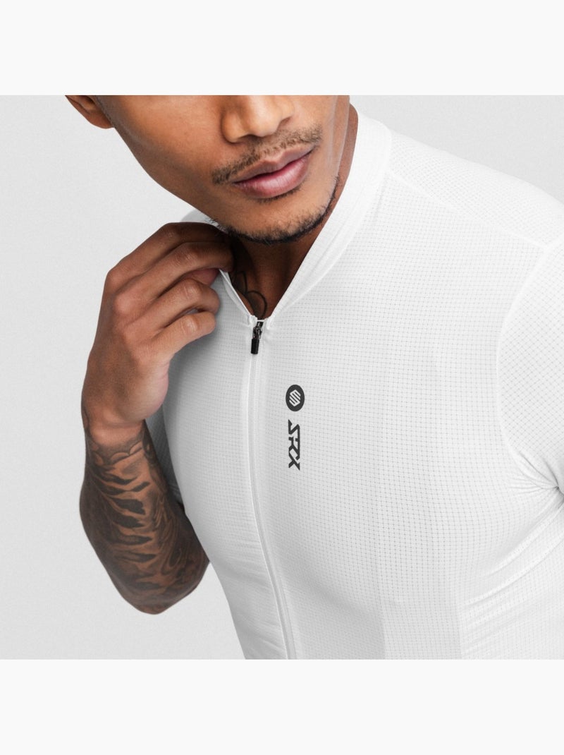 Maillot de manga corta hombre ultraligero ciclismo hombre srx ii manila Blanco - Kiabi
