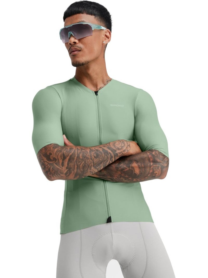 Maillot de manga corta hombre ultraligero ciclismo hombre srx stage Verde oliva - Kiabi