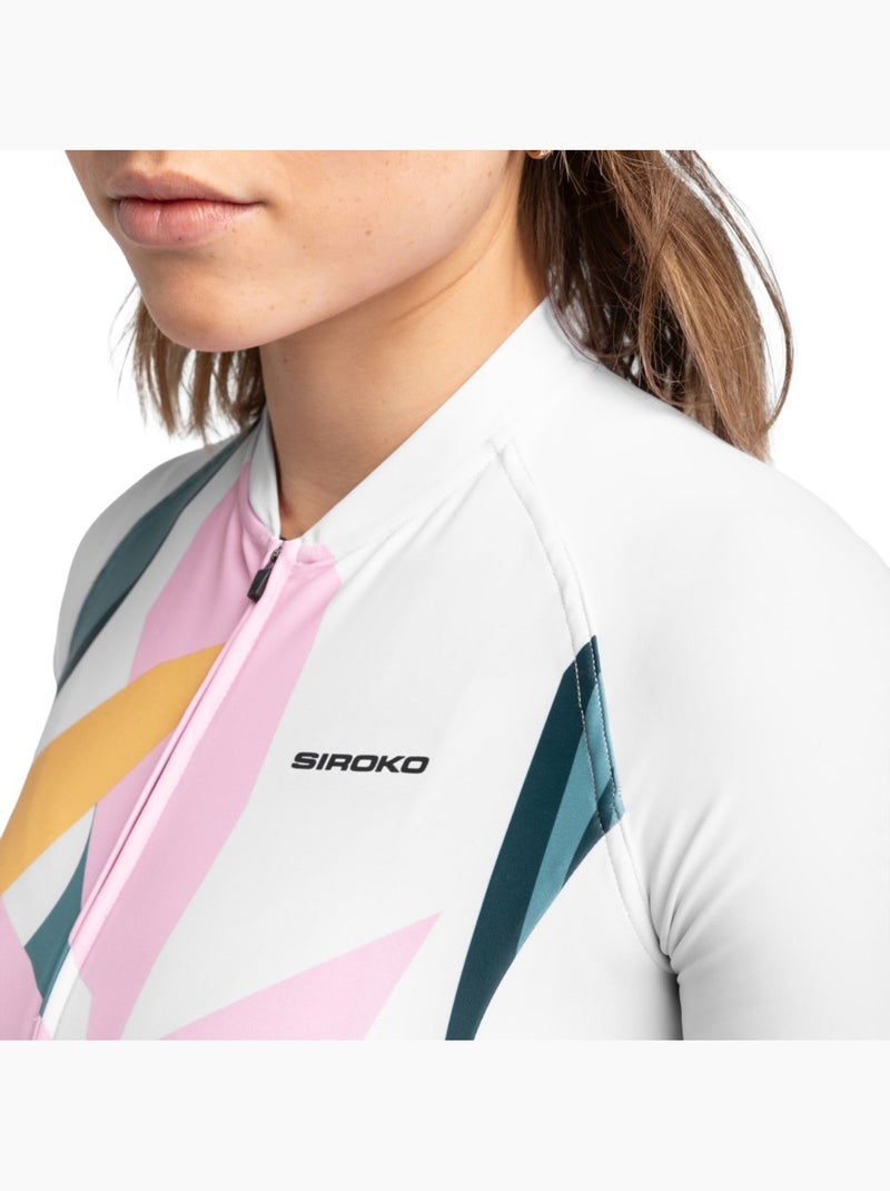 Maillot de manga corta mujer ciclismo mujer m2 pinerolo Blanco - Kiabi