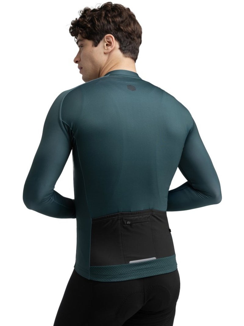 Maillot de manga larga hombre ciclismo hombre m2 gravel Verde oscuro - Kiabi