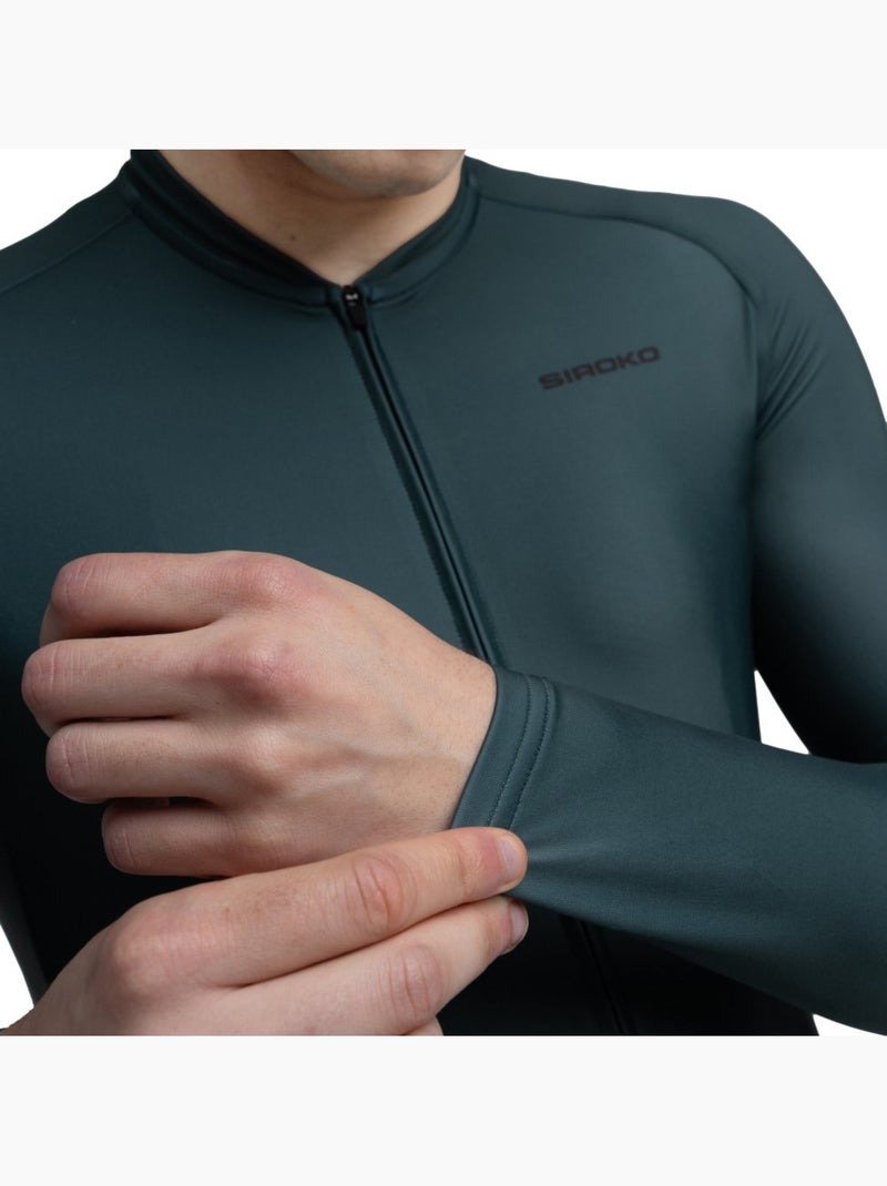 Maillot de manga larga hombre ciclismo hombre m2 gravel Verde oscuro - Kiabi