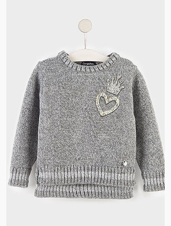 Maillot heart crown gris, niña