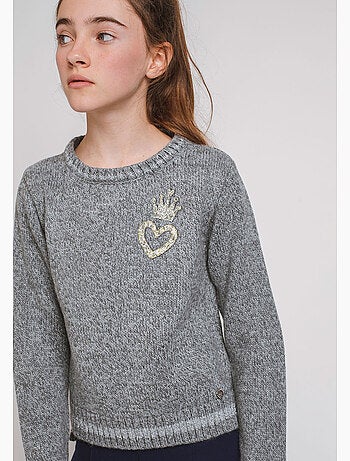 Maillot heart crown gris, niña