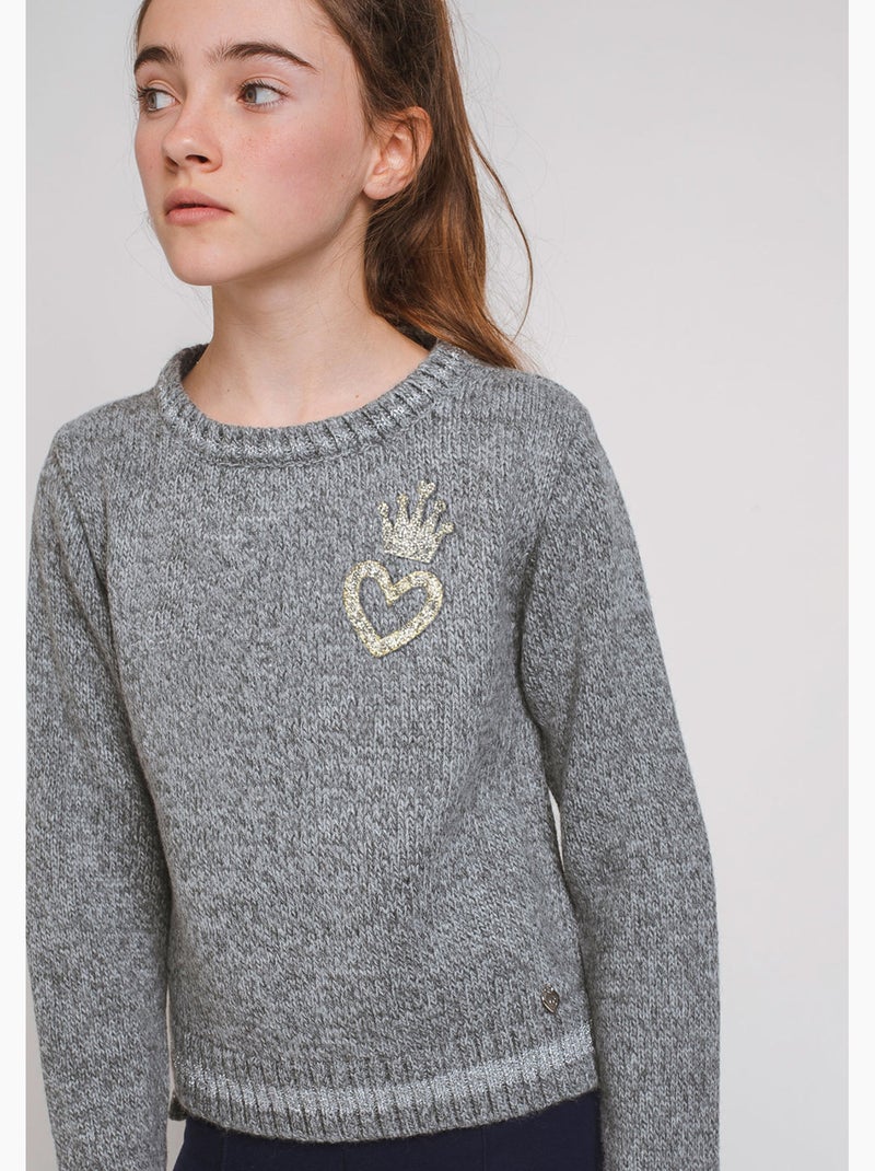 Maillot heart crown gris, niña Gris gris - Kiabi