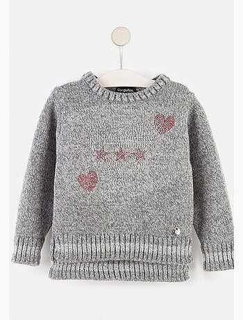 Maillot strass hearts gris de niña