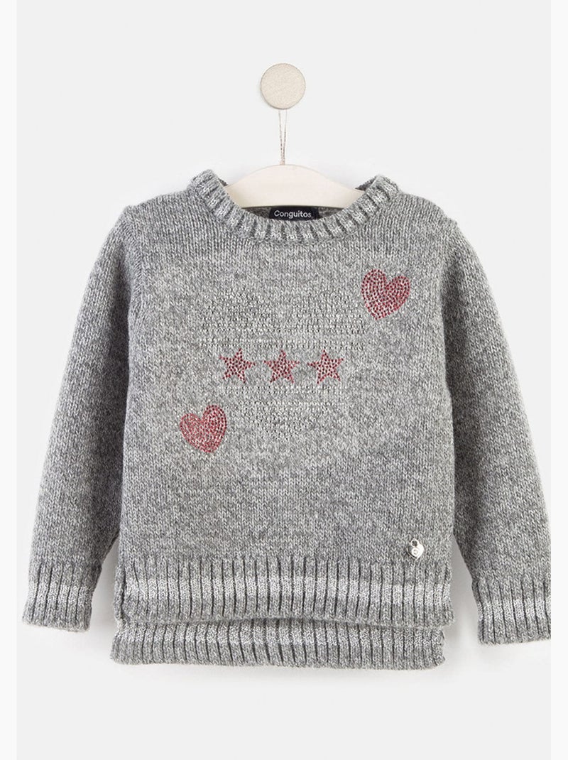 Maillot strass hearts gris de niña Gris gris - Kiabi