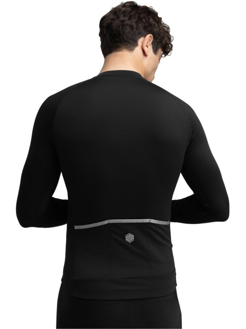 Maillot térmico ciclismo manga larga hombre ciclismo hombre core greylock Negro - Kiabi