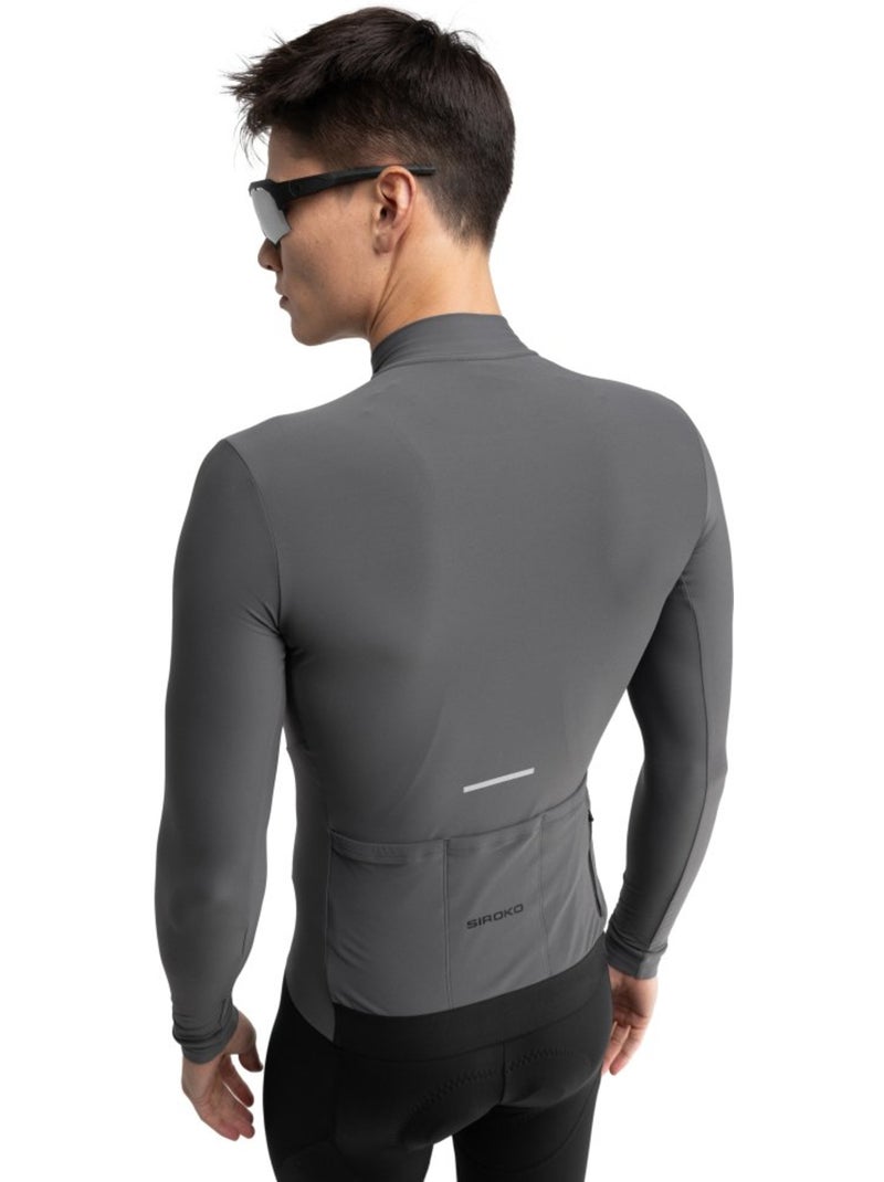 Maillot térmico ciclismo manga larga hombre ciclismo hombre m7 sampeyre Blanco Gris - Kiabi