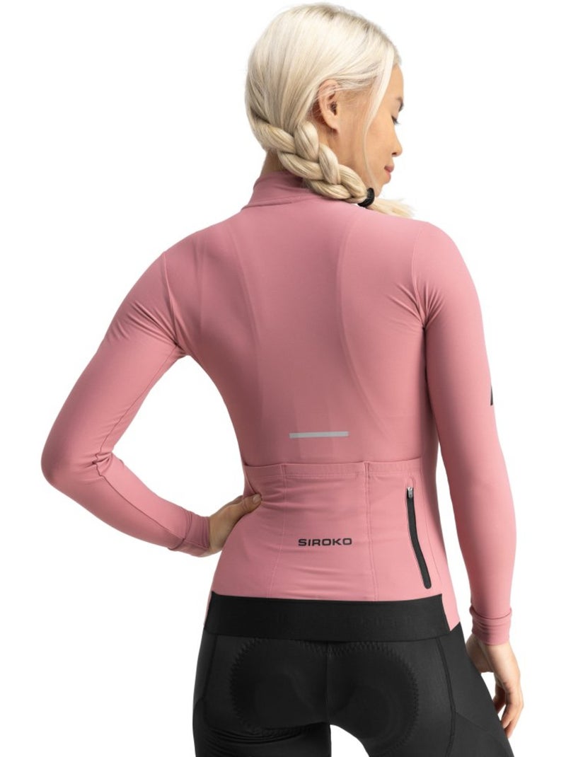 Maillot térmico ciclismo manga larga mujer ciclismo mujer m7 tuscany Rosa - Kiabi