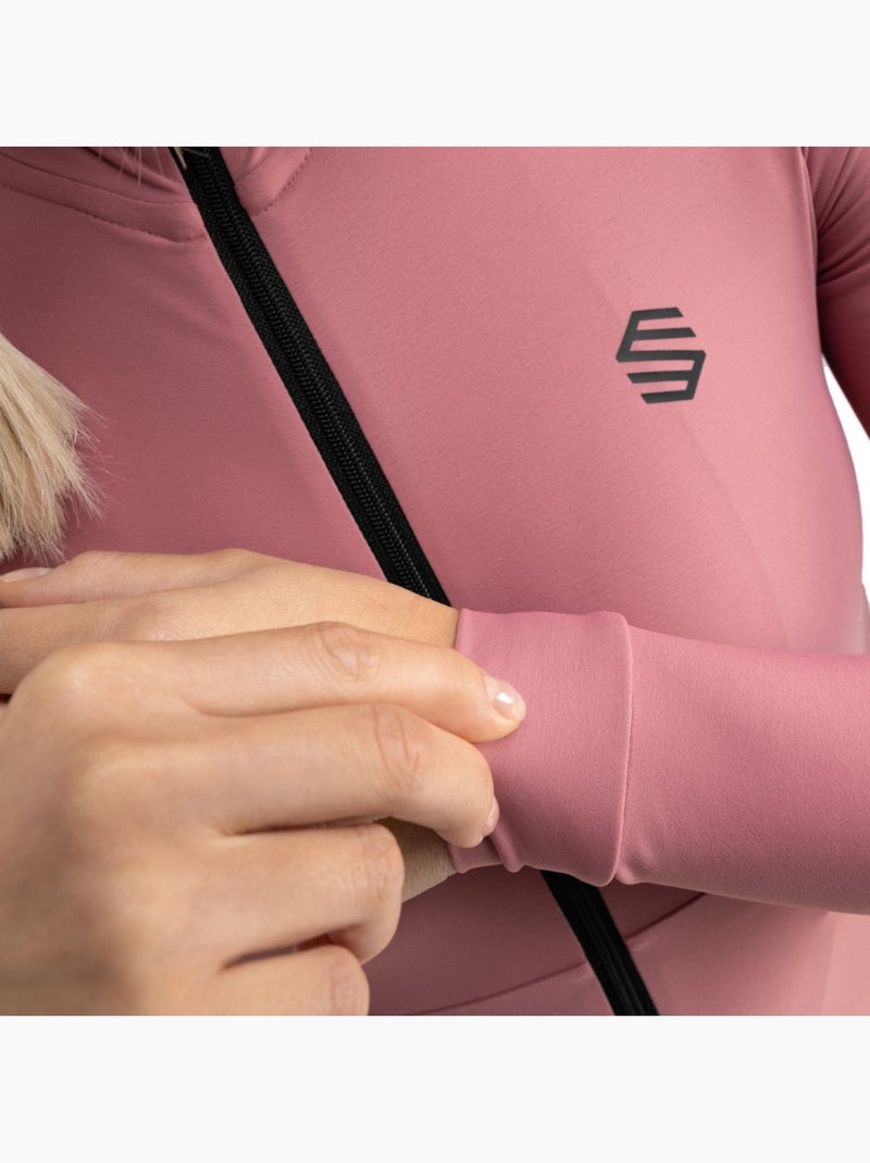 Maillot térmico ciclismo manga larga mujer ciclismo mujer m7 tuscany Rosa - Kiabi
