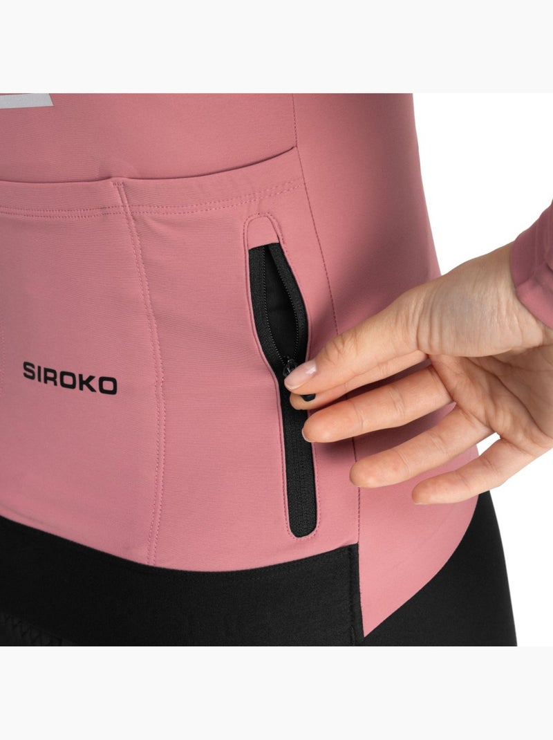 Maillot térmico ciclismo manga larga mujer ciclismo mujer m7 tuscany Rosa - Kiabi