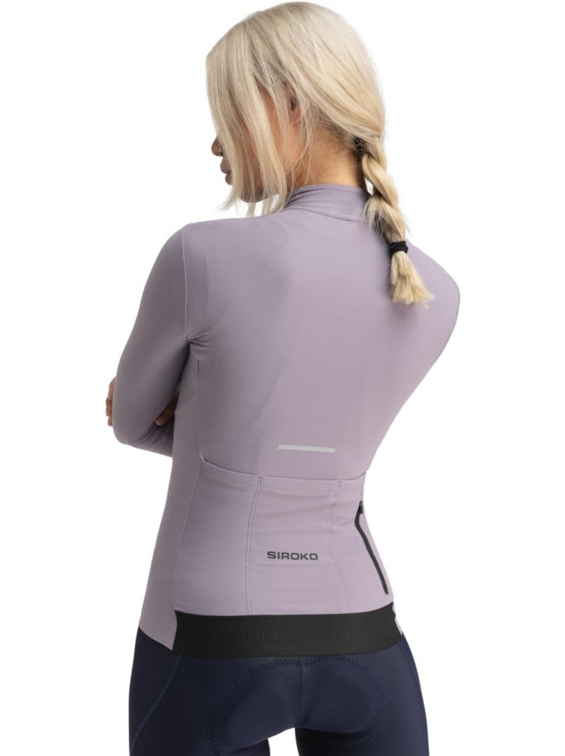 Maillot térmico ciclismo manga larga mujer ciclismo mujer m7 vivione Lavanda - Kiabi