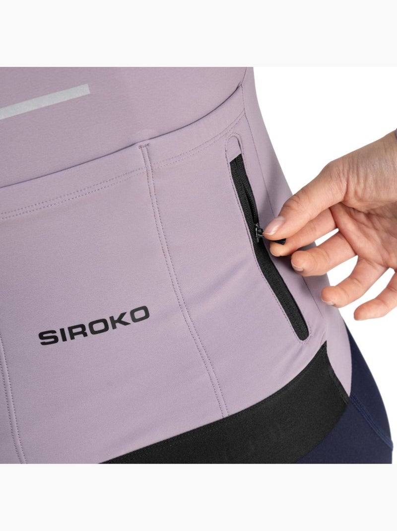 Maillot térmico ciclismo manga larga mujer ciclismo mujer m7 vivione Lavanda - Kiabi