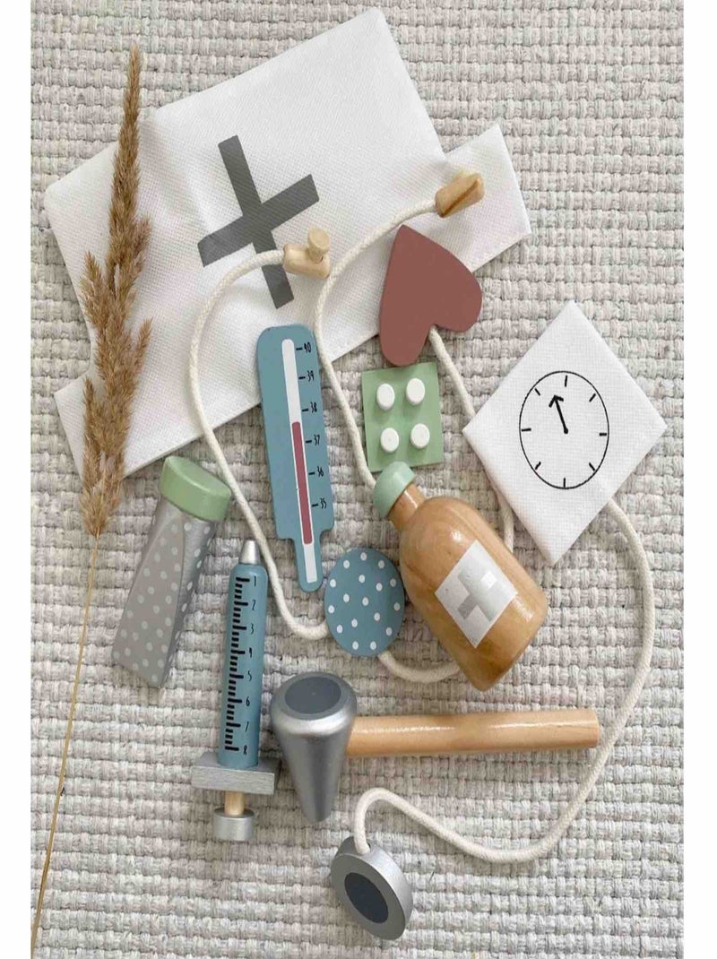 Maletín de doctor en madera para niños | juguete educativo y creativo | JaBaDaBaDo Gris - Kiabi