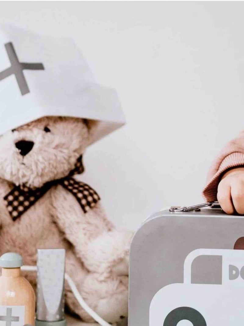 Maletín de doctor en madera para niños | juguete educativo y creativo | JaBaDaBaDo Gris - Kiabi