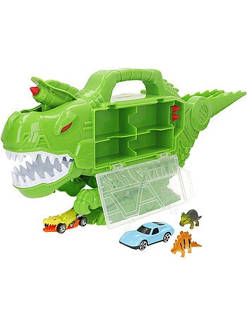 Maletín portacoches con rampa y lanzador dino destroyer teamsterz