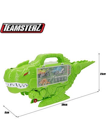 Maletín portacoches con rampa y lanzador dino destroyer teamsterz
