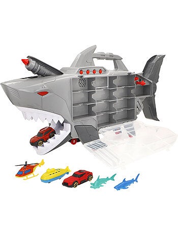Maletín portacoches con rampa y lanzador roboshark teamsterz
