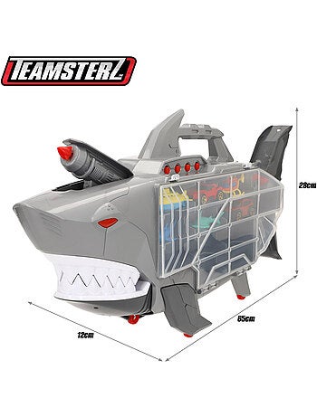 Maletín portacoches con rampa y lanzador roboshark teamsterz
