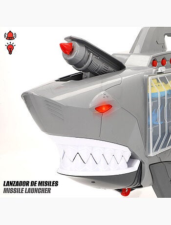 Maletín portacoches con rampa y lanzador roboshark teamsterz