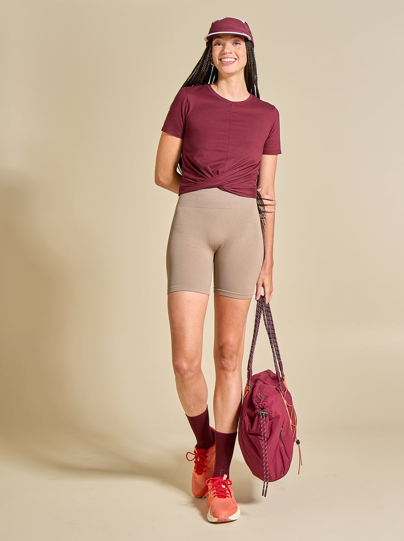 Malla ciclista deportiva de canalé - (ekstract) Beige - Kiabi