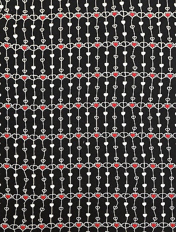 Malla modular de macramé pequeños corazones