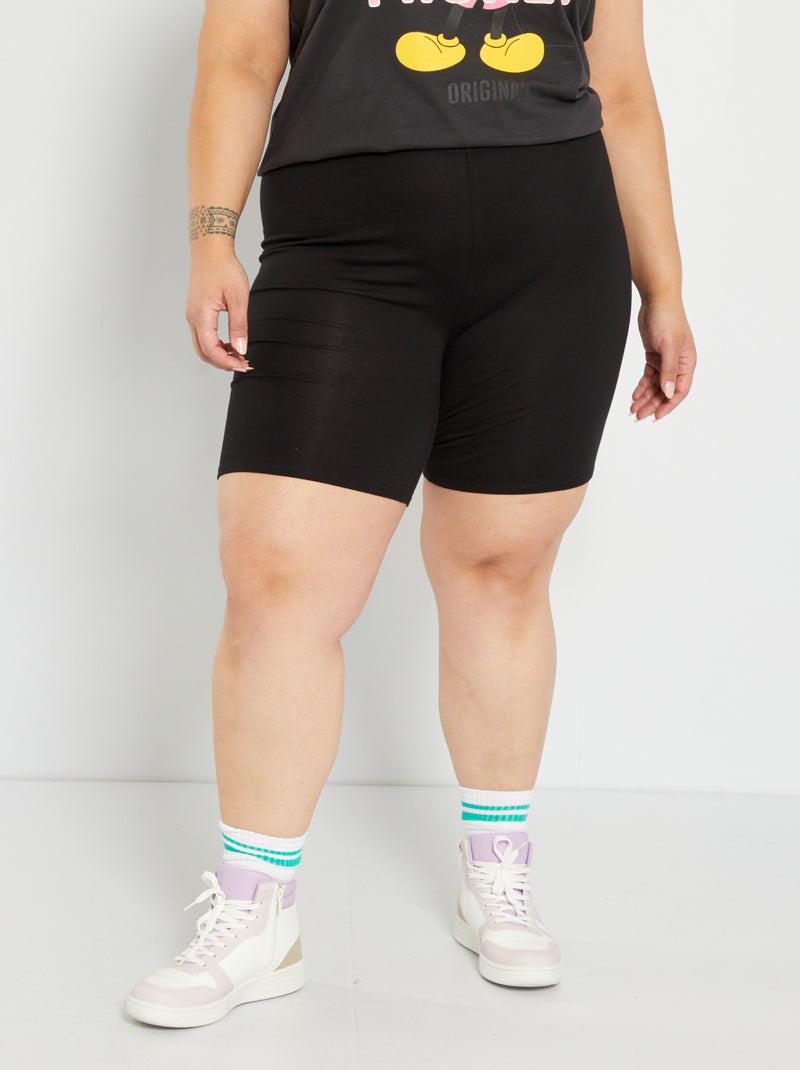 Mallas ciclistas de algodón elástico Negro - Kiabi