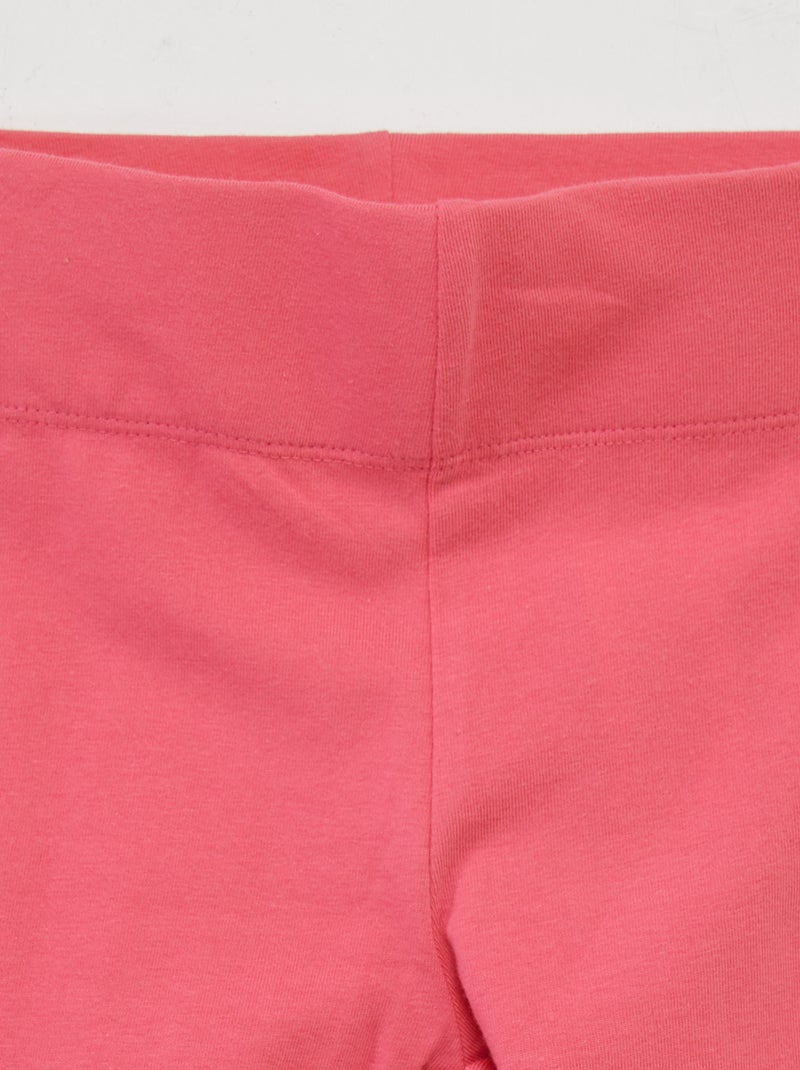 Mallas ciclistas de algodón elástico rosa - Kiabi
