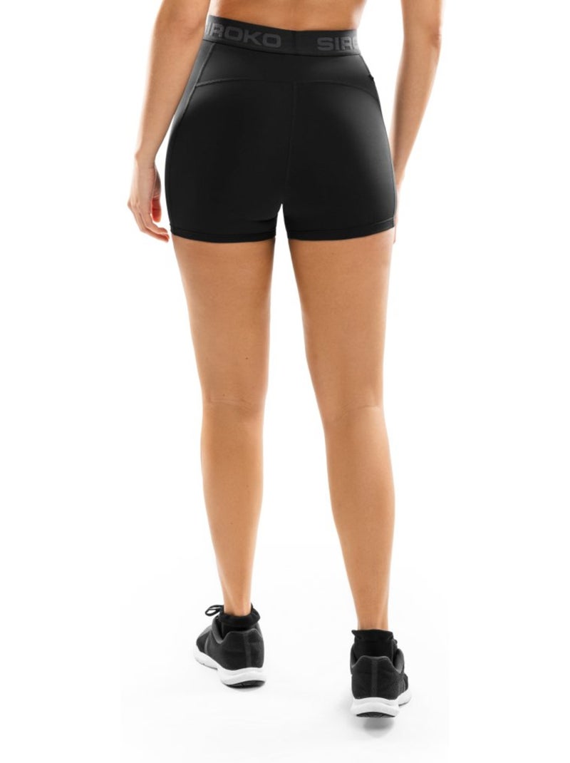 Mallas deportivas cortas mujer fitness mujer courage Negro - Kiabi